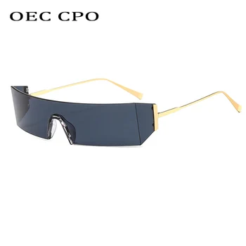 OEC CPO Nestandarta, Taisnstūra, Saulesbrilles Sieviešu Zīmola Dizainere, Saules Brilles Vīriešiem Vintage bez apmales Saulesbrilles Sieviešu Vienu Gabalu Brilles