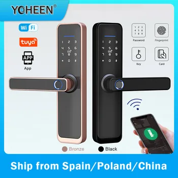YOHEEN Wifi Durvju slēdzenes Ar Tuya App, Biometrisko pirkstu Nospiedumu Smart Lock
