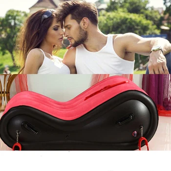 Sarkanā Piepūšamās Seksa Dīvāns nestspēju PVC Mēbeles Gaisa Spilvenu Mēbeles Erotiska Krēsls Pāriem, Sievietēm, Cilvēks Pieaugušo Rotaļlietas