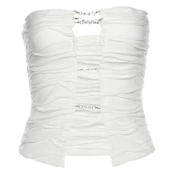 Bbustier y2k Korsetes Sievietēm Caurule Top Vasaras Balta Doba No Pārsējs Kultūru Augšējā Puse Kluba Streetwear Fashion 