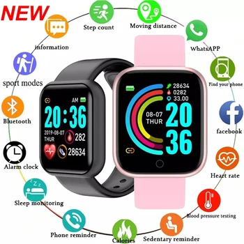 D20 Pro Smart Skatīties Y68 Bluetooth Fitnesa Tracker Sporta Skatīties Sirdsdarbības ātruma Monitors, asinsspiediena Smart Aproce par Android, IOS