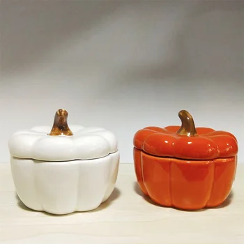 Ķirbju Keramikas Svece Jar Virtuves Garšvielu Sāls Bļodā Rakstāmgalda Piederumi Dekoratīvie Rotājumi