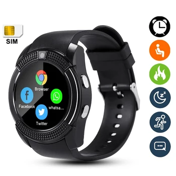 V8 Smart Skatīties Bluetooth Zvanu Fitnesa Asins Spiediena Monitoru Atbalsts TF SIM Kartes Aproce Vīriešiem Sieviete, Sporta Ūdensizturīgs Smartwatch